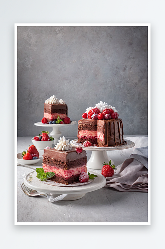 草莓蛋糕蛋奶酒冻糕巧克力蛋糕