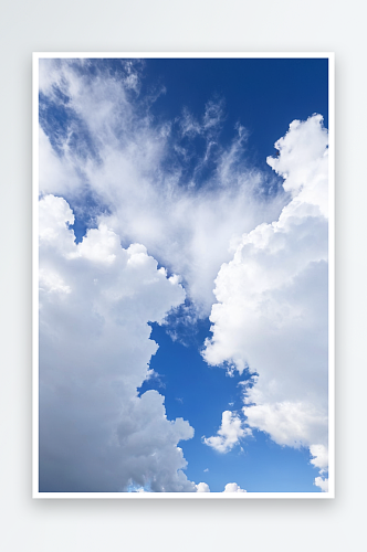 白色云完整框架上蓝天纹理背景