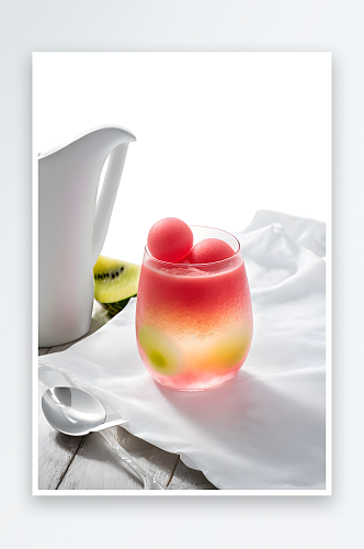 水果西瓜球果冻气泡冰镇饮料
