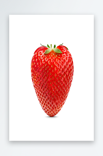 熟透心形草莓半块白色方块