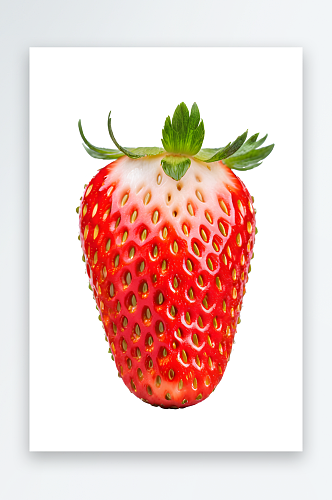 成熟红草莓孤立白色背景上