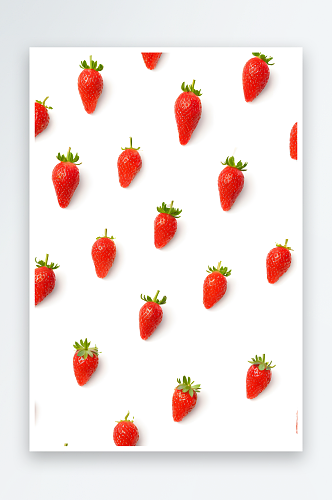 草莓孤立白色背景剪切路径图像