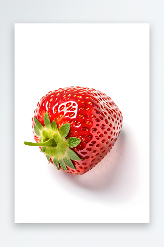 白色背景上有着成熟草莓酱果健康生活素材