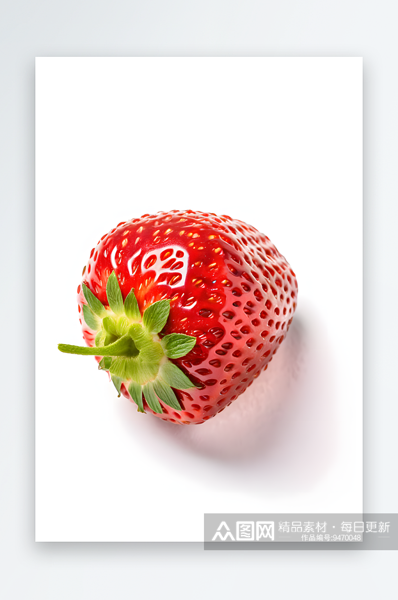 白色背景上有着成熟草莓酱果健康生活素材素材