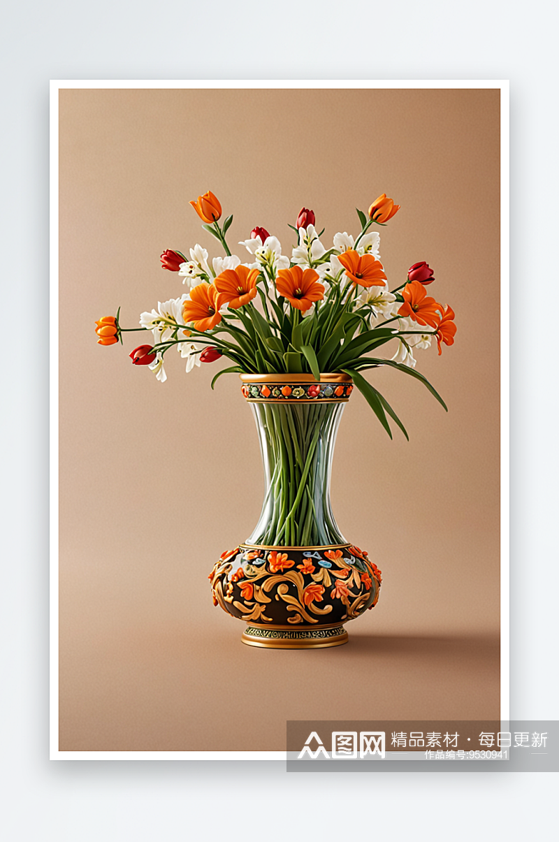 桌子上花瓶仿真花摆件装饰素材