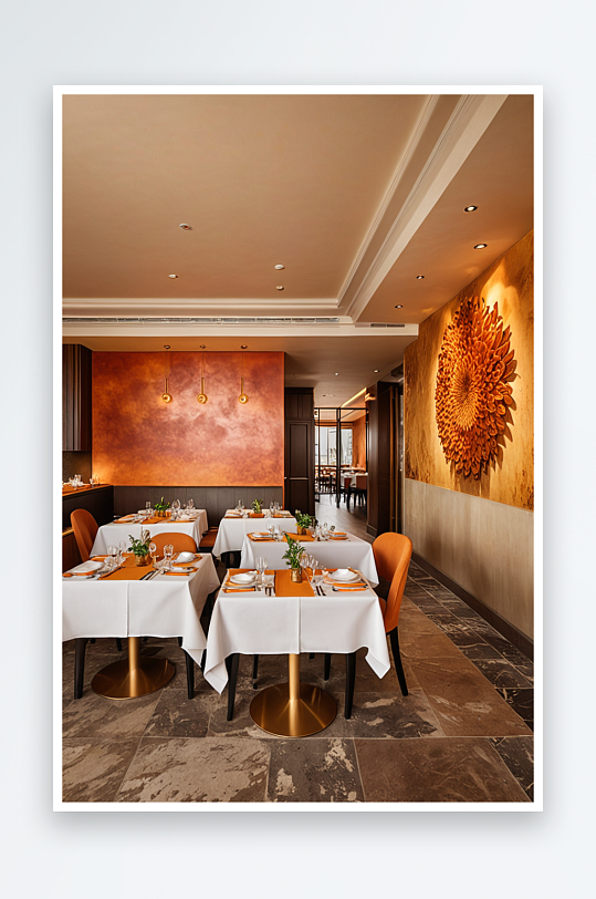 暖色风格室内空间客餐厅摄影图片JPG