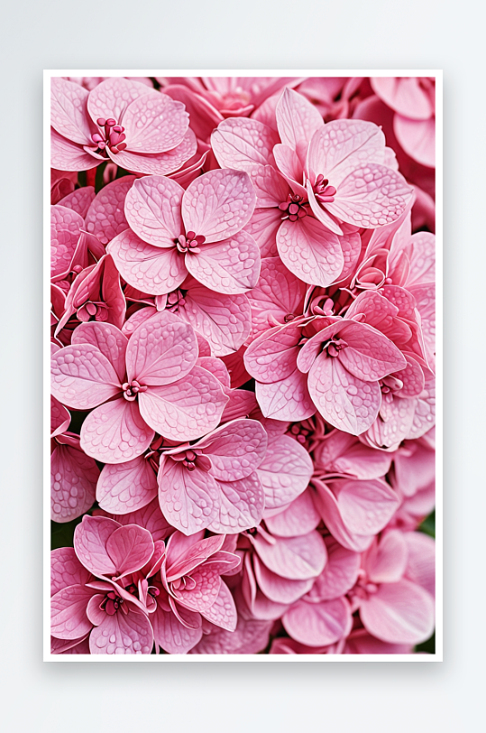 数码粉色绣球花邀请卡装饰抽象图形海报背景