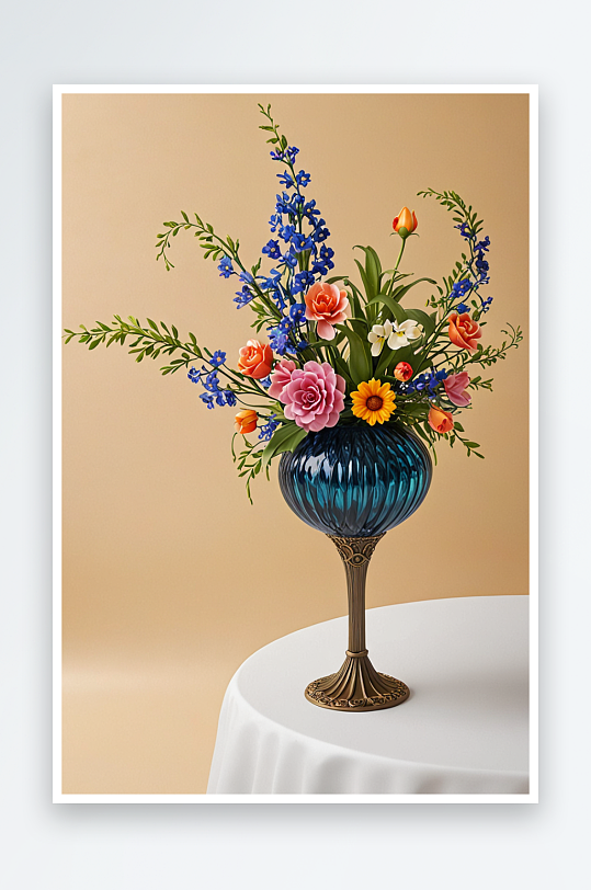 桌子上花瓶仿真花摆件装饰品图片