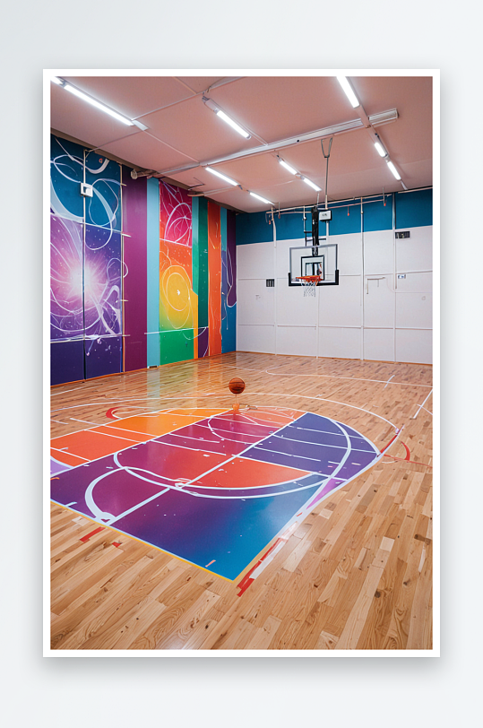 室内篮球场元素图片