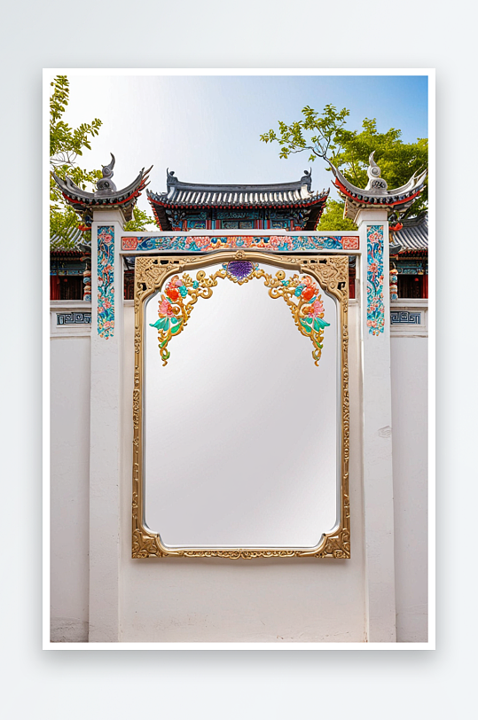 中式庭院白墙空镜元素背景