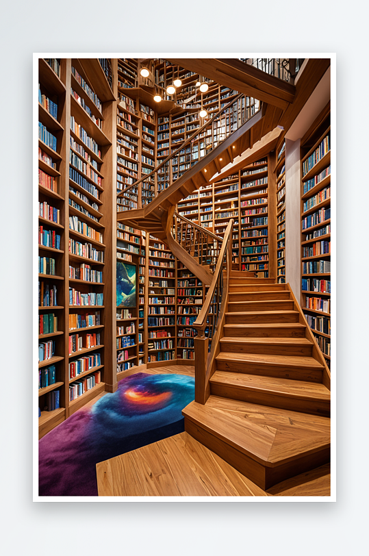 书店内楼梯与书柜