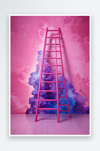 粉色艺术性室内阶梯电商背景