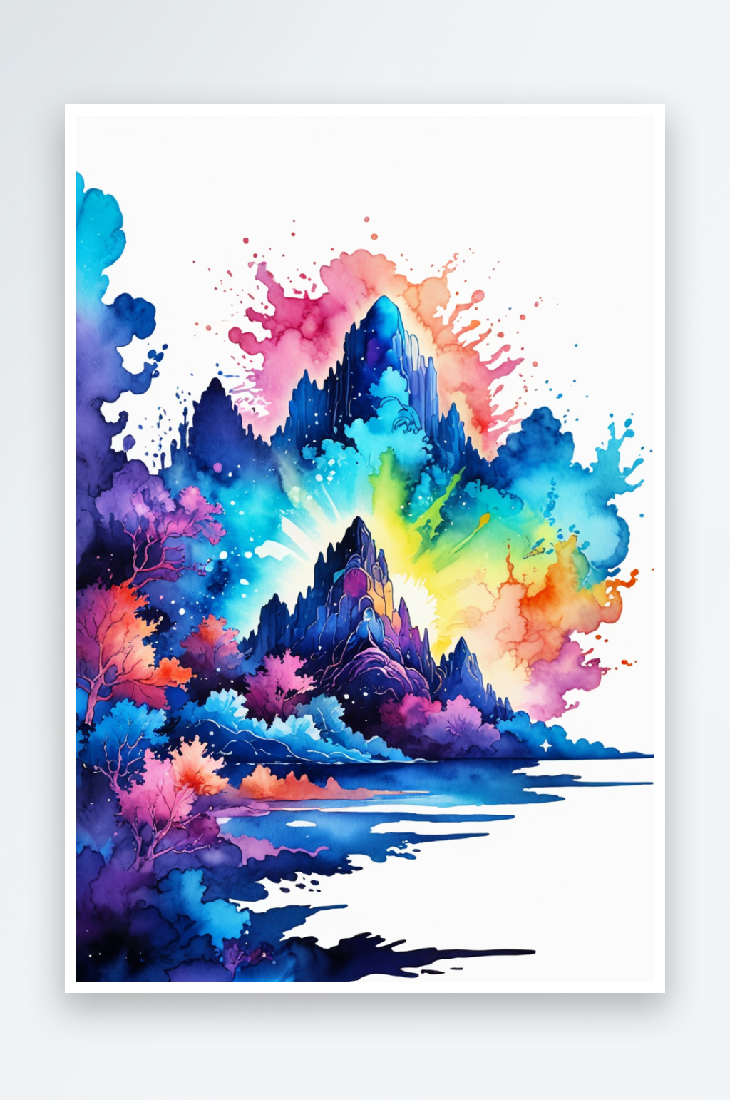 水墨山水背景图片素材