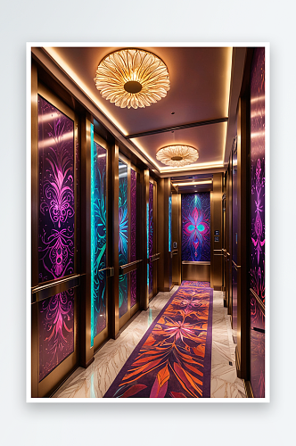 豪华酒店电梯厅图片