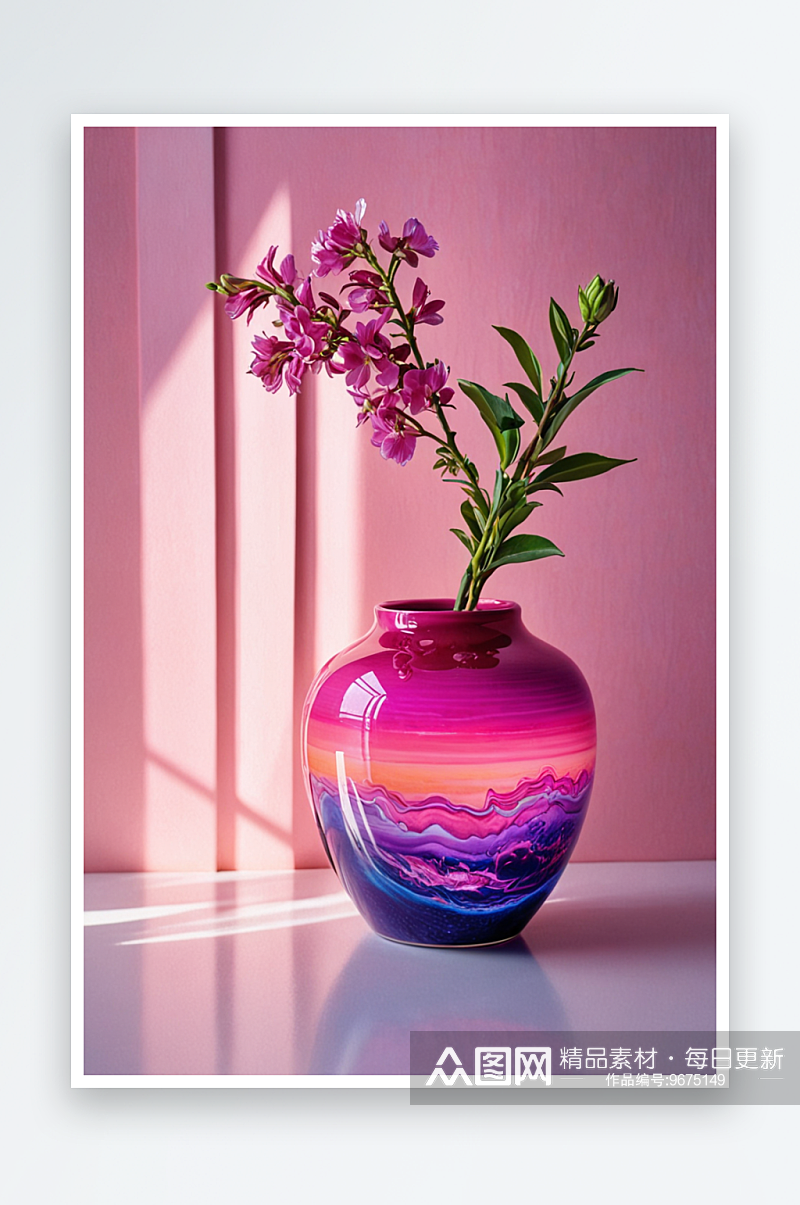 粉色系花瓶元素图片素材