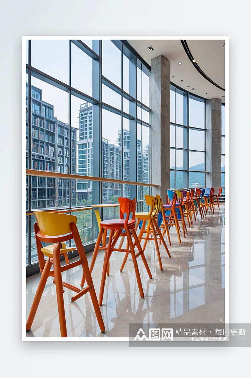广西图书馆新馆靠窗高脚椅素材