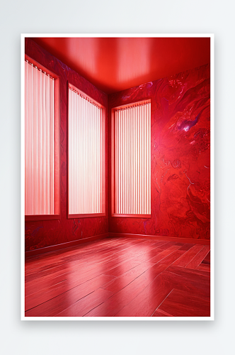 红色墙面的室内背景