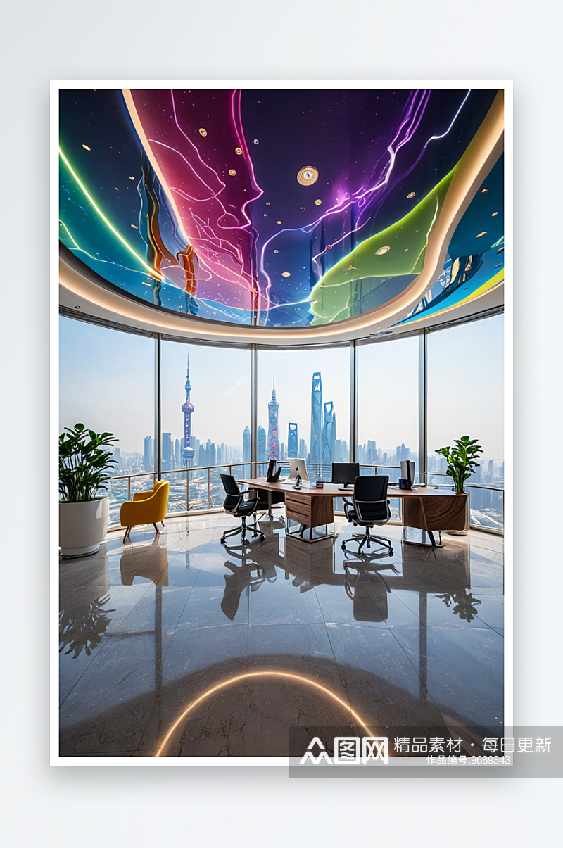 上海长三角绿洲智谷商务区办公大楼室内空间素材