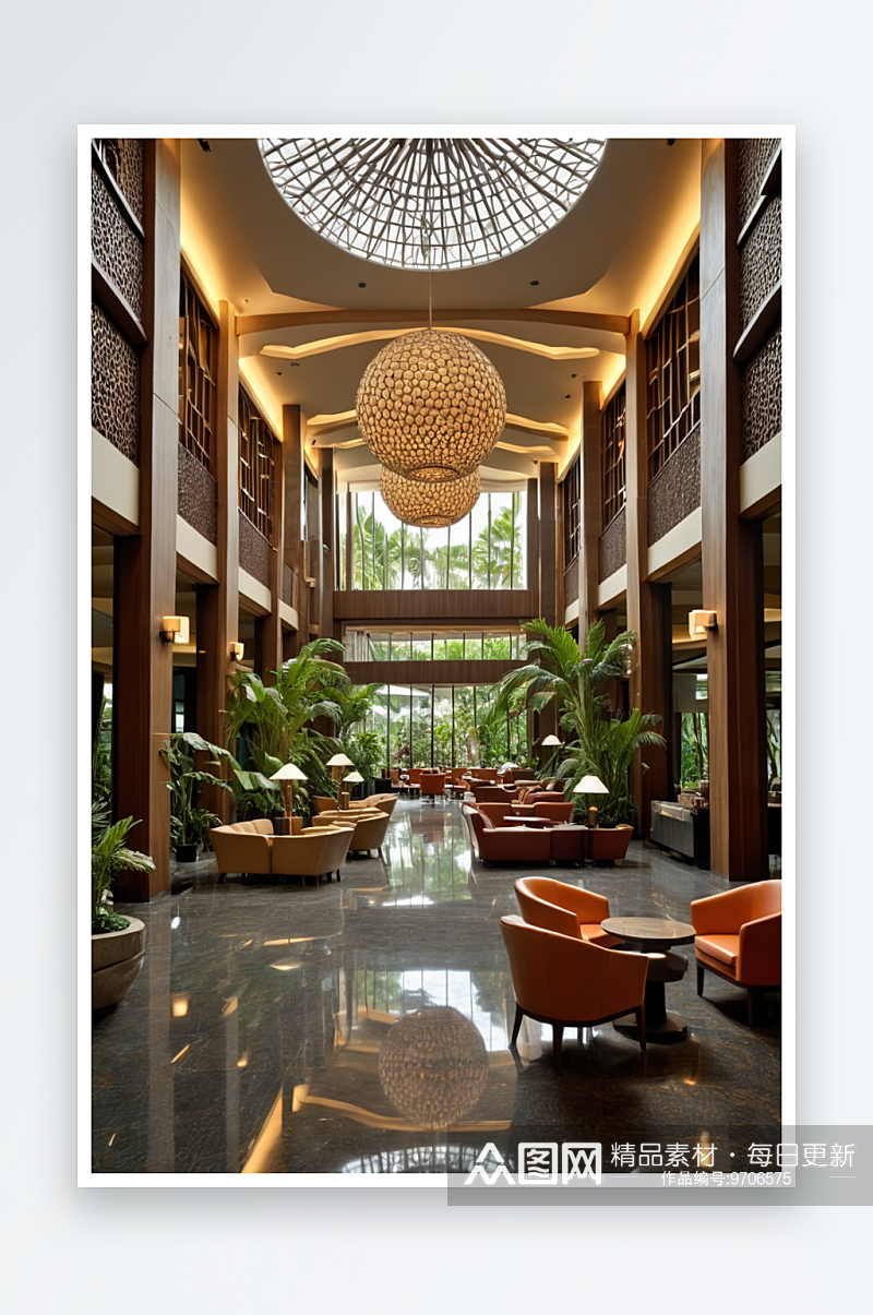 新加坡圣淘沙酒店大厅内景素材
