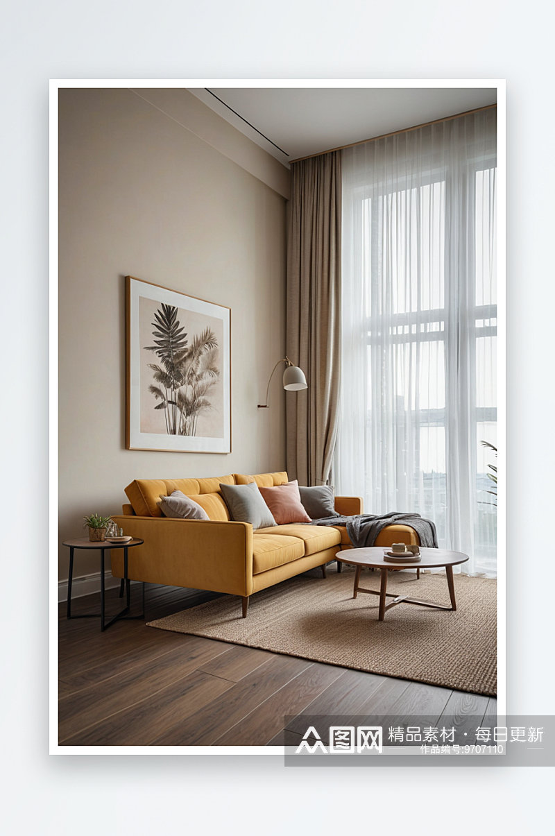 现代风格住宅客厅沙发素材