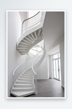 现代白色旋转楼梯