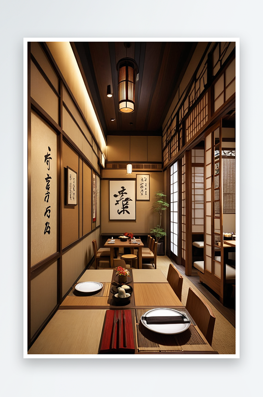 日本料理餐厅内部环境空间
