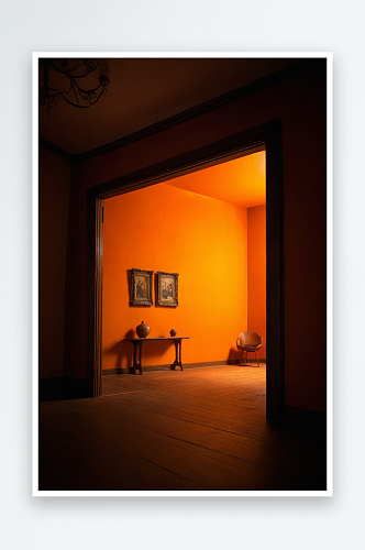 橘色房间艺术图片
