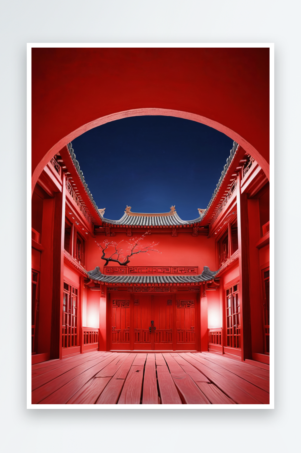 红色中风场景图片素材