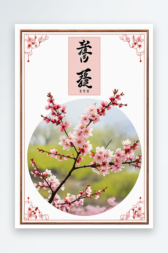 二十四节气春天惊蛰海报田野樱花盛开
