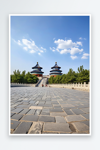 北京天坛公园景区祈年殿古建筑旅游风光