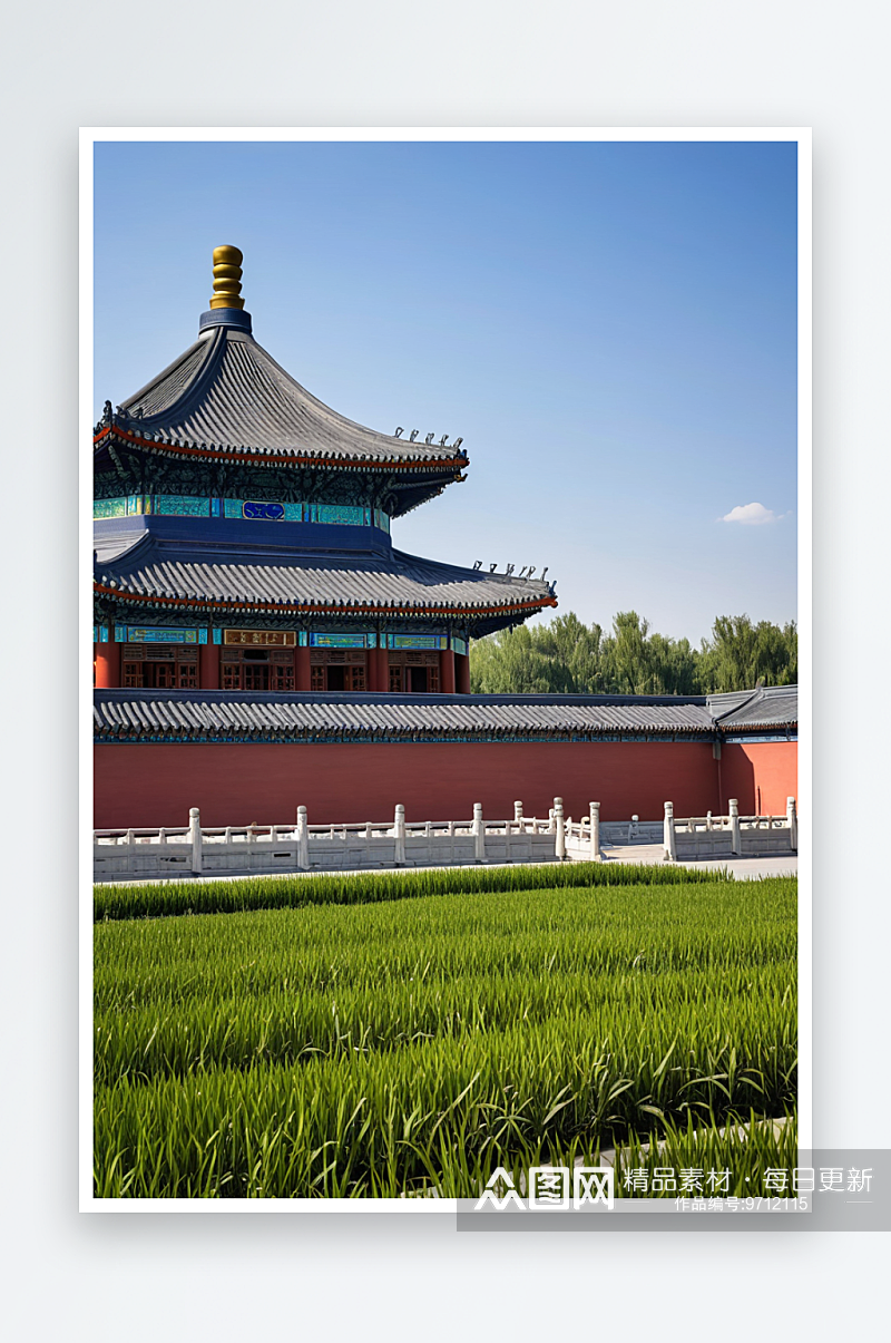 北京天坛公园古建筑城市风光素材