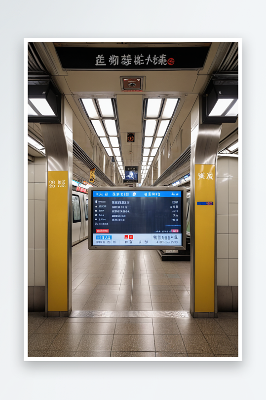 北京地铁站换乘通道空白广告屏