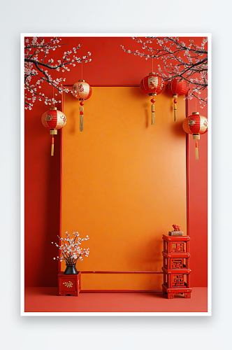 中式春节节日风格现代电商展览空间