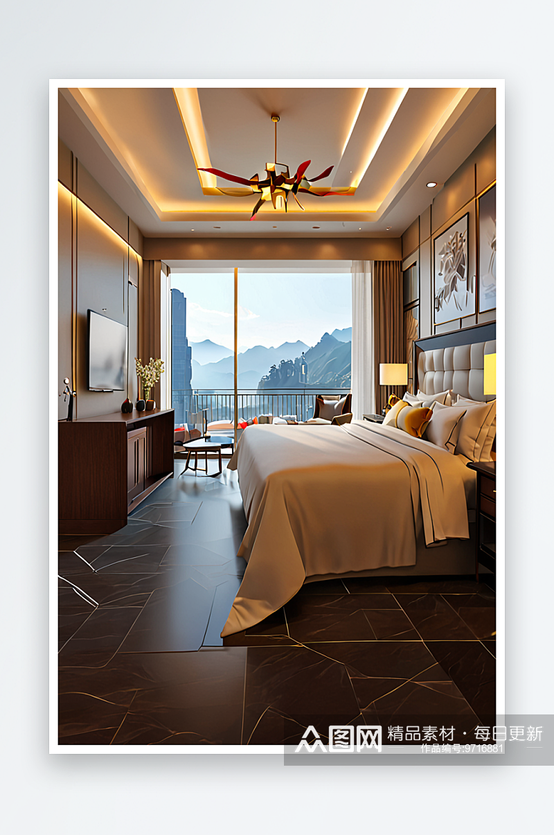 重庆市渝中区特色高端酒店内场景设计建筑排素材