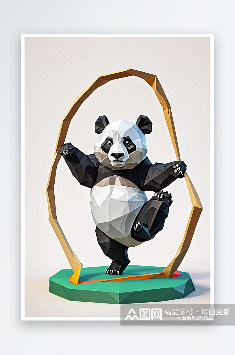 熊猫体操特写图片素材
