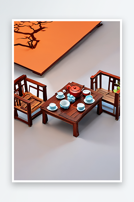 新中式风格实木家具茶具