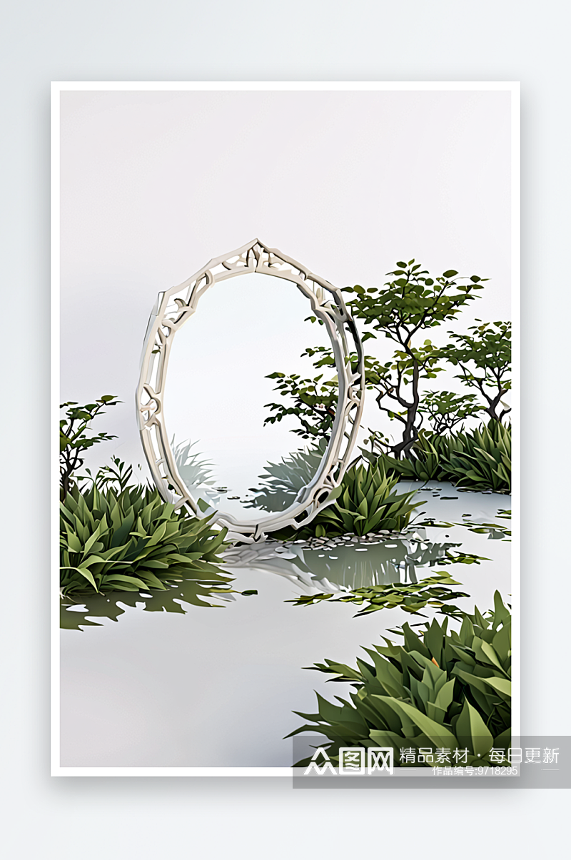 苏式园林空镜留白中元素背景素材