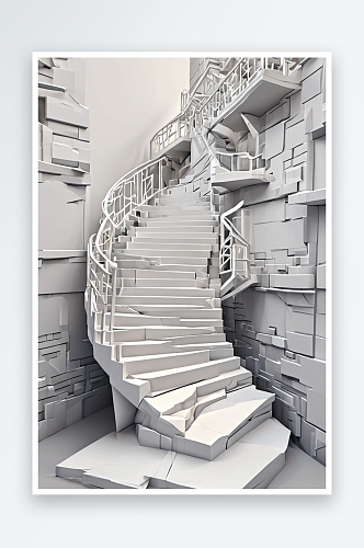 上海白色科技感旋转楼梯