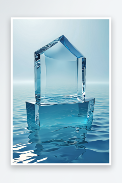 蓝色水面与透明玻璃渲染