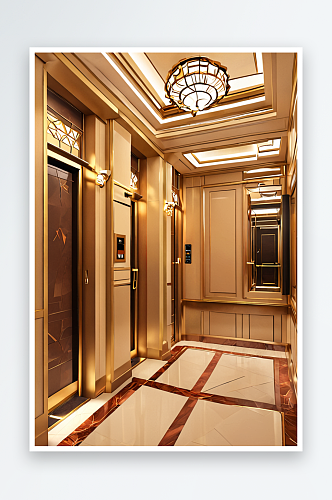 豪华酒店电梯厅图片
