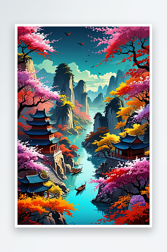 中国画山水风景图片