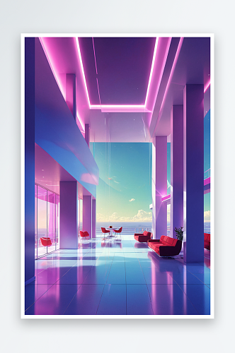数字艺术现代建筑室内空间