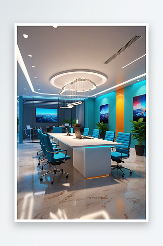 室内办公企业公司无人现代高雅简单建筑明亮