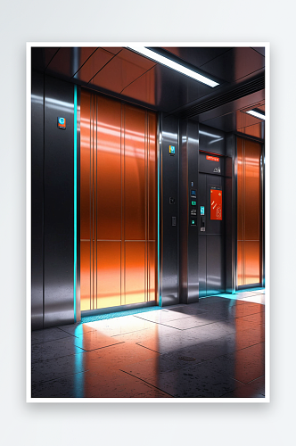电梯厅特写元素图片