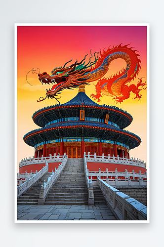 龙绕北京天坛祈年殿