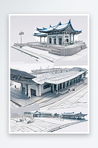 杭州西站元素图片