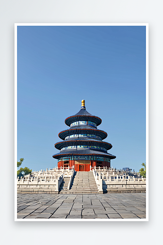 北京天坛公园祈年殿古建筑景区城市风光