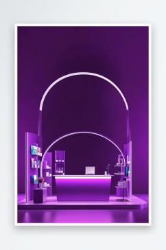 紫色产品展台三维