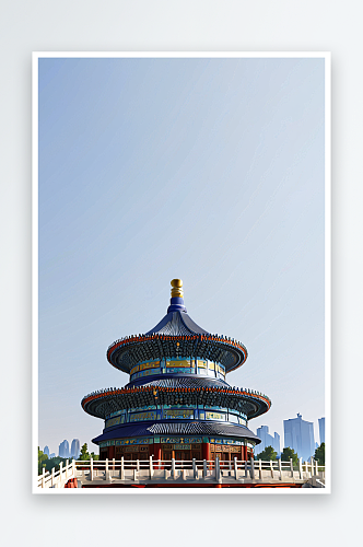 北京天坛公园景区祈年殿古建筑旅游