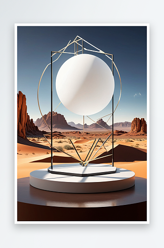 未来沙漠风格现代抽象几何电商物品展示台